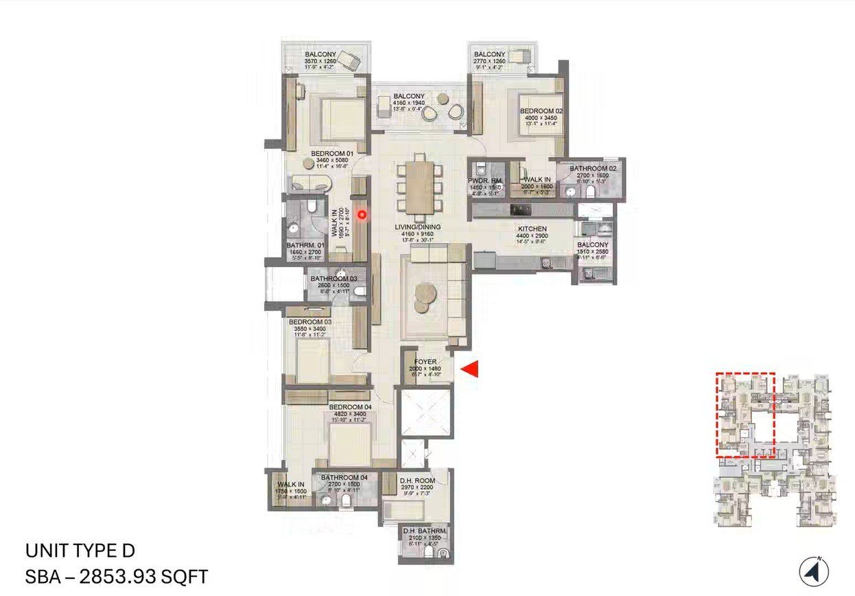 Floor plan — Type D, 2853 sq ft